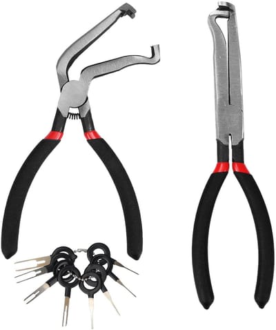Dailygoods - Elektrische Ontkoppel Tangen Set - 2x Pliers en 8x Terminal Verwijder Tools - Compleet gereedschap - Efficiënt voor auto onderhoud - Hand...