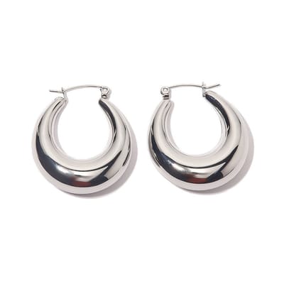 Lajetti - Oorringen 2,5 cm Zilverkleurig Silver Plated Oorbellen