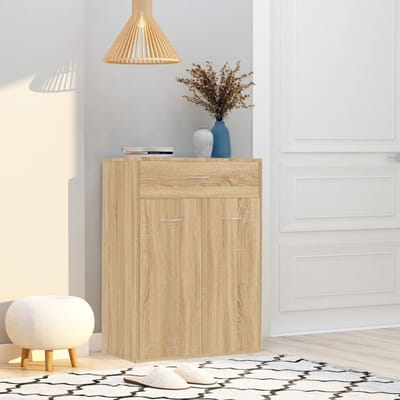 vidaXL - Schoenenkast - 60x35x84 - cm - bewerkt - hout - sonoma - eikenkleurig