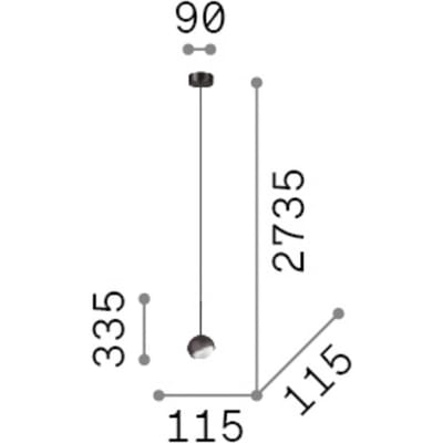 IDEAL LUX hanglamp Bloom, Ø 12 cm, messing, metaal/glas