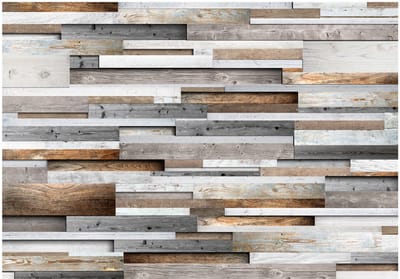 Fotobehangkoning - Behang - Vliesbehang - Fotobehang Houten Muur - Horizontal - 400 x 280 cm