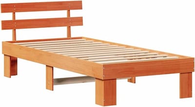 Platform Bedframe - Houten Bed - Moderne Slaapkamer - Massief Grenen - 100x200cm - Bruin