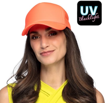 Boland pet neon - oranje - volwassenen - unisex - 80/90s thema - uv blacklight- carnaval - verstelbaar