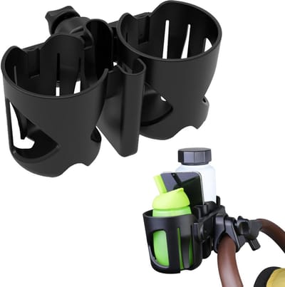 Universele Bekerhouder met Telefoonhouder voor Kinderwagen, Fiets en Rolstoel - 3-in-1 & 360° Draaibaar