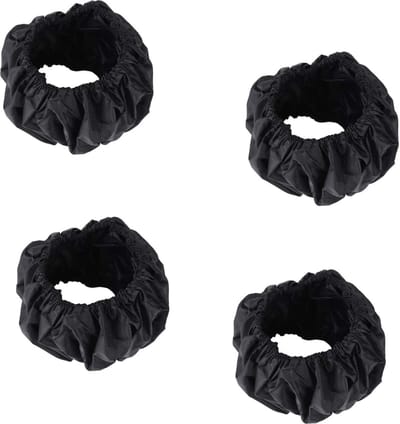 Kinderwagen Wiel Beschermhoes - Rolstoel Wiel Beschermer - 4 stuks - Diameter 12-14 cm - Beschermhoes - Kinderwagen - Wiel Beschermer - Stofdicht - Water Afstotend - Kinderwagen Accessoire - Zwart - Hoes - Anti-Vuil - Buggy accessoires