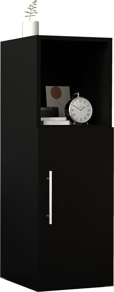 VCM zwarte nachtkastje, nachtkastje, nachtkastje voor slaapkamer, groot nachtkastje, nachtkastje met lades voor slaapkamer, nachtkastje met lades, nachtkastjes
