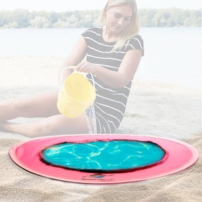 Pop-up Babyzwembad voor het Strand - Roze 50 x 50 cm, Ideaal voor Kinderen en Baby's