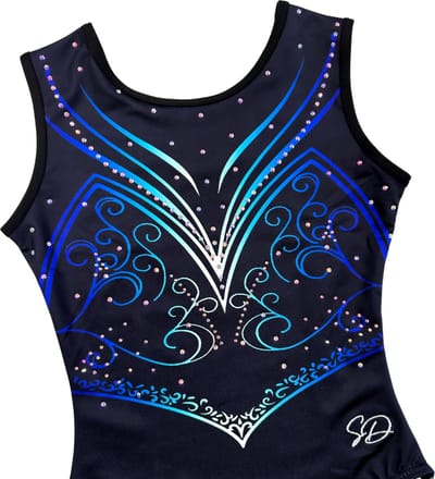 Sparkle&Dream Turnpakje Vicky Zwart - Maat AXS 146/152 - Gympakje voor Turnen, Acro, Trampoline en Gymnastiek
