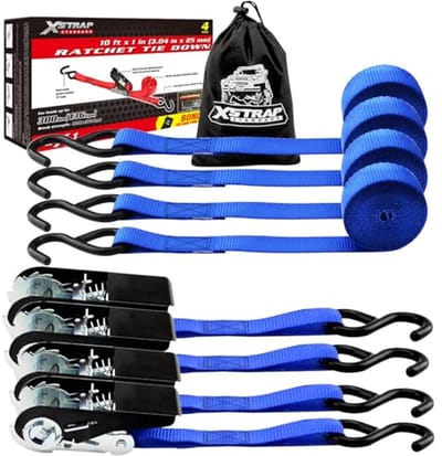 Spanbanden Set van 4 - 3 m - 136 kg Laadkap - Breukvast tot 408 kg voor Verhuizing en Motorfiets