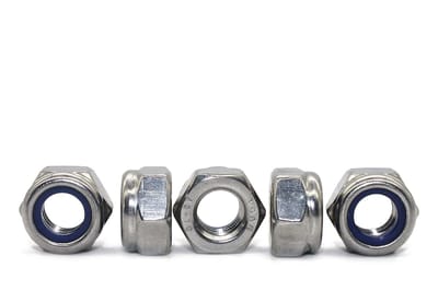 Dailygoods- Zeskantborgmoer Roestvrij Staal A2 - Moeren - 100 Stuks - Schroefdraad 6 mm - Buitenszeskant - Schroefverbindingen - Borgmoeren