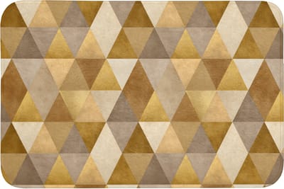 Badmat 90x60 cm - Antislip - Geometrisch - Driehoek - Goud - Badmatten voor badkamer - Badkamermat - Douchemat - Badkamer mat