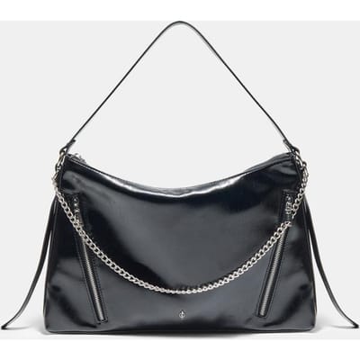Stradivarius Schoudertas met ketting en ritsen  Zwart OS