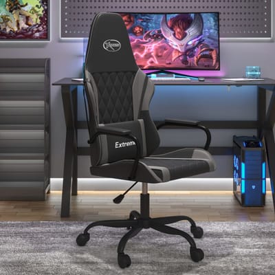 vidaXL - Gamestoel - kunstleer - zwart - en - grijs