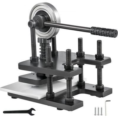 VEVOR Leer Reliëfmachine 18x12cm Leer Snijmachine Zwaar Uitgevoerd Handmatige Stansmachine Handpersvorm Leer Gestanst Leer Ambachtelijke Snijmachine, Verschillende Materialen als Leerstof Papierfolie