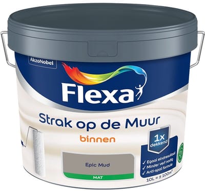 Flexa - Strak Op De Muur Binnen Mat - Epic Mud - Mengverf - 10 L