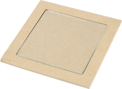 Onderzetter met glazen plaat, afm 15x15x0,5 cm, 6 stuk/ 1 doos