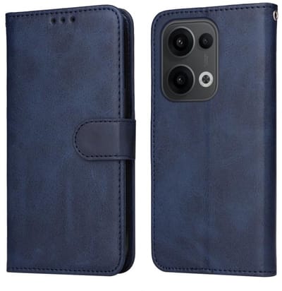 blauw agenda book case hoesje geschikt voor Oppo Reno13 / Oppo Reno 13