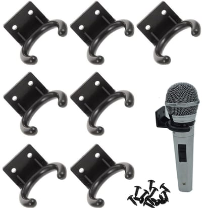 7 stuks Universele microfoonhouder - Microfoon haak - Microfoon standaard - Microfoon wandrek - Houder voor microfoonclip - Wandmontage haken - Microfoon Muurbevestiging Clip Houde - Microfoon Hangers - Muurhaken Voor Microfoonstandaard