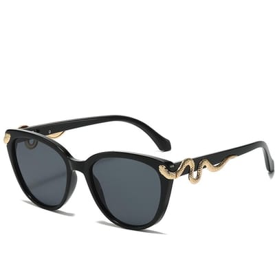 Retro Luipaard Kleurverloop Ronde Zonnebril Dames Luxe Metaal Slang Ontwerp UV400 Trendy Zonnebrillen Unisex Mode as  picture