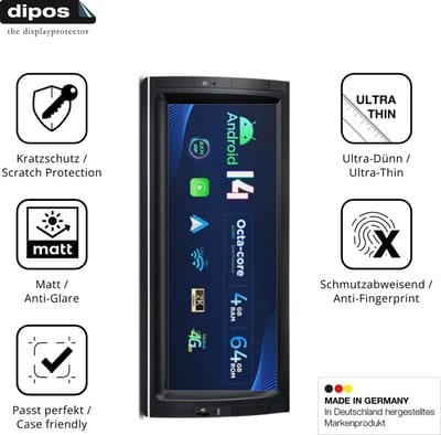 dipos – 2x Matte Beschermfolie geschikt voor Xtrons PX1453BLHGS 10.25 Zoll | Krasbestendige & antireflecterende Screenprotector Ultra-Thin