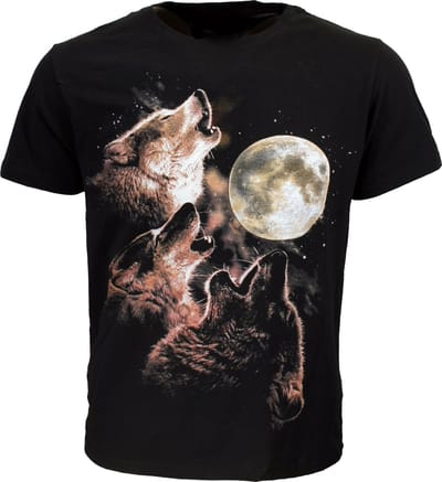 Wolvenroedel Huilen Bij Volle Maan T-Shirt - Origineel Design - M
