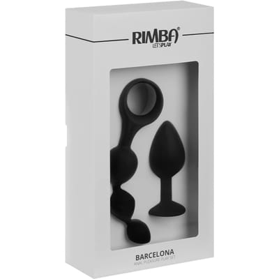 Rimba - Barcelona - Anaal Set Met Buttplug En Anaal kralen - Zwart