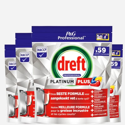 Dreft Platinum Plus Lemon All-in-1 Vaatwastabletten - 236 tabs - Voordeelverpakking