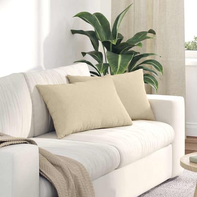 vidaXL - Zitkussens - 2 - st - Stof - Crème - 60 - x - 40 - cm