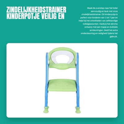 Dailygoods- Zindelijkheidstrainer - Toiletverkleiner met trapje - Verstelbare ladder - Opklapbaar - Armleuning - Veilig en betrouwbaar - Toilettrainer