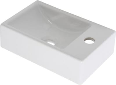 Plieger Houston fontein 37x23cm met kraangat rechts wit