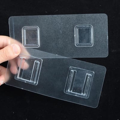 1 paar zelfklevende plastic wandhaken, 5,44 kg max. gewicht, dubbelzijdig, zonder boren, transparant, moderne stijl, multifunctionele keuken 1 Pair