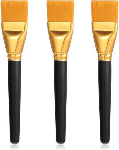 Set van 3 platte penselen voor acrylverf - Nylon kwasten voor kunstenaars, schilderen, aquarel en gouache technieken