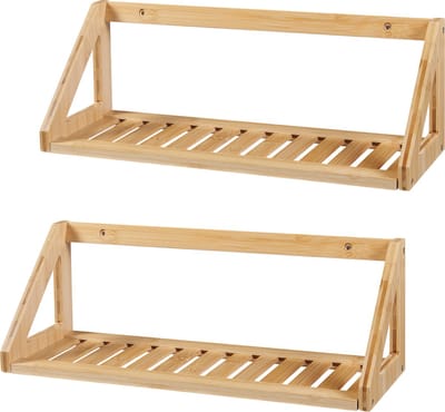 Wandplank set van 2 Gjerdrum 43x15x15 cm bamboe