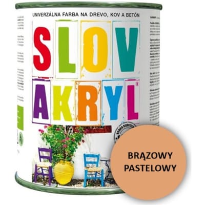 Matte acrylverf voor hout, metaal en beton watergedragen dekkend Slovakryl SLOVLAK PASTELLBROWN: 0,75 L
