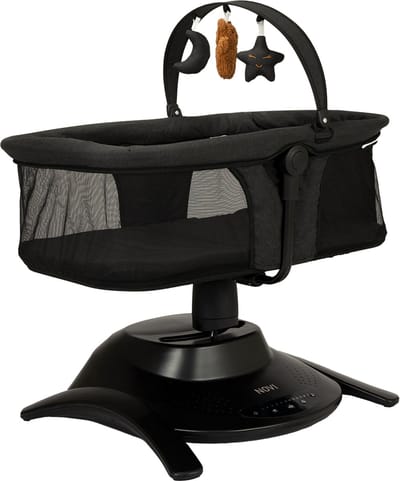 Novi at Home Stardust 2-in-1 Babyswing en Wieg - 12 melodieën en 2 natuurgeluiden - Zwart - tot 9 kg