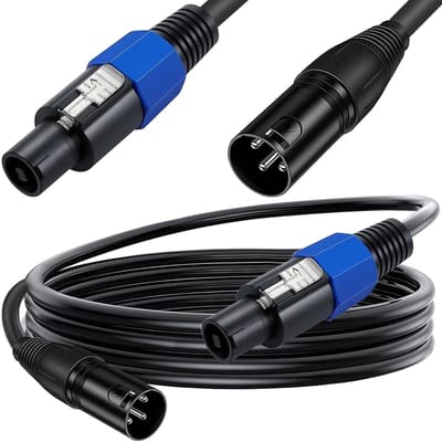 Luidsprekerkabel - Audio adapter - Geluid Verbinding - Veilige Draaisluiting - 18 Meter - Zwart