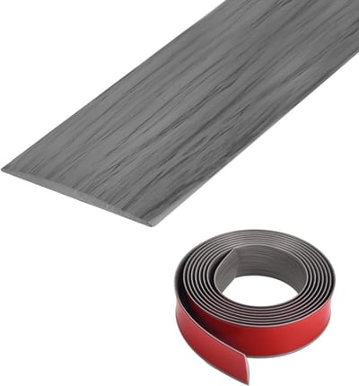 Overgangsprofiel 5 cm x 3 m, zelfklevende vinyl vloerstrip, vloerafwerking, houtlook, drempelprofiel voor naadloze vloerverbindingen
