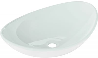 Mexen Sonia glazen opbouw wastafel 54 x 37 cm, wit - 24145430