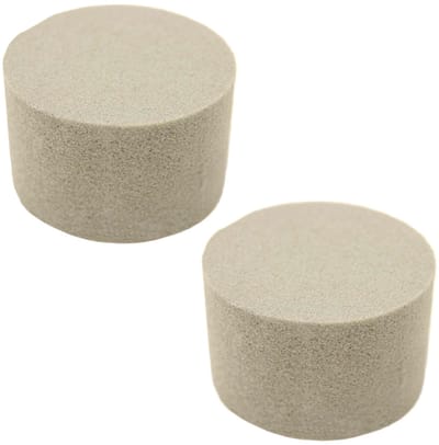 HBX Steekschuim/oase - 2x - droog - Rond - grijs - D14 x H7 cm - voor bloemen - bloemstukken