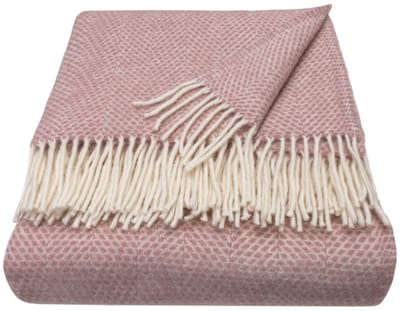 WOOOL Luxury Plaid - BEEHIVE (Dusky Pink) 150x183cm - 100% Wol - Roze