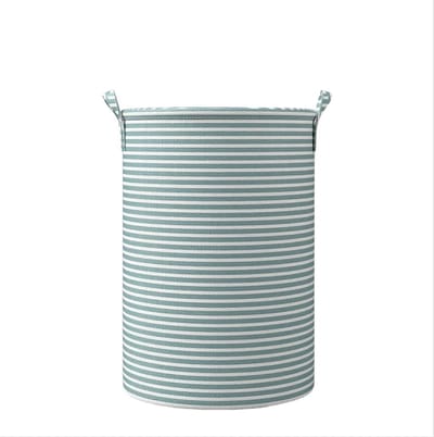 Opvouwbare Wasbox - Kledingmand Speelgoedopberger - Opruimen Thuis - Met Mesh Waszak - 40x40x56 cm - Groen Gestreept