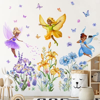Dailygoods- Muursticker Grote Bloem/Vlinder - Muurdecoratie Slaapkamer - Muurstickers Kinderkamer - Zelfklevend Vinyl - Verwijderbaar Decor - Wanddecoratie