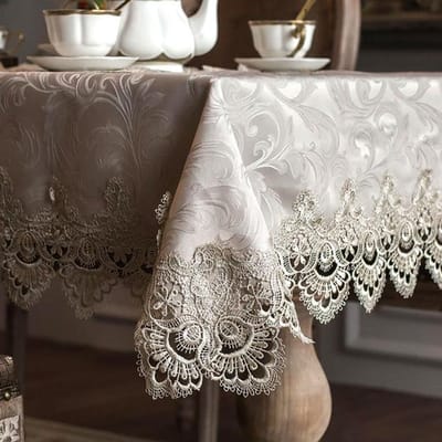 Europees Kant Rechthoekig Eettafelkleed Vierkant Rond Feest Koffie Tv Tafelkleed Woondecoratie Stoelhoes Set Jacquard 120x150cm-Rectangle