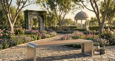 Industriële U-vorm Metalen Tuinbank 150 cm x 42 cm x 40 cm – Zwaar Belastbaar, Weerbestendig & Voorgemonteerd – 150 cm – Casa Dorada