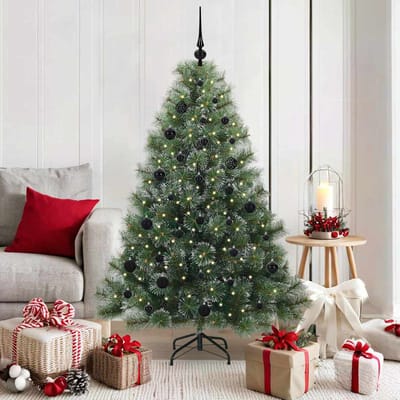 vidaXL - Kunstkerstboom - met - 150 - LED - met - standaard - Groen - 150 - cm - PE - en - PVC