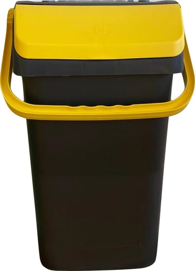 Mari afvalbak 40 liter - afvalemmer - geel - afvalscheiden papier - glas - sorteer afvalbak - sorteer bak