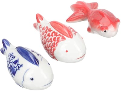 Dailygoods- Porseleinen Figuren Miniatuur - 3 Stuks - Keramische Decoratie - Aquarium Ornamenten - Vijverdecoratie - Veilig voor Waterorganismen - Aquariumdecoratie