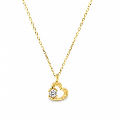 Juwelier Zwartevalk - 14 karaat gouden ketting met hartjes hanger - 105-1225/42 cm