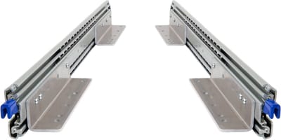 Set 250kg ladegeleiders + haakse lademontage 500 mm 20inch met vergrendeling en volledig uitschuifbaar - Lange zware laderails lock in/uit met lichte lade beugels 50cm 20"