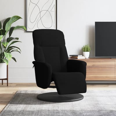 vidaXL - Fauteuil - met - voetensteun - verstelbaar - fluweel - zwart